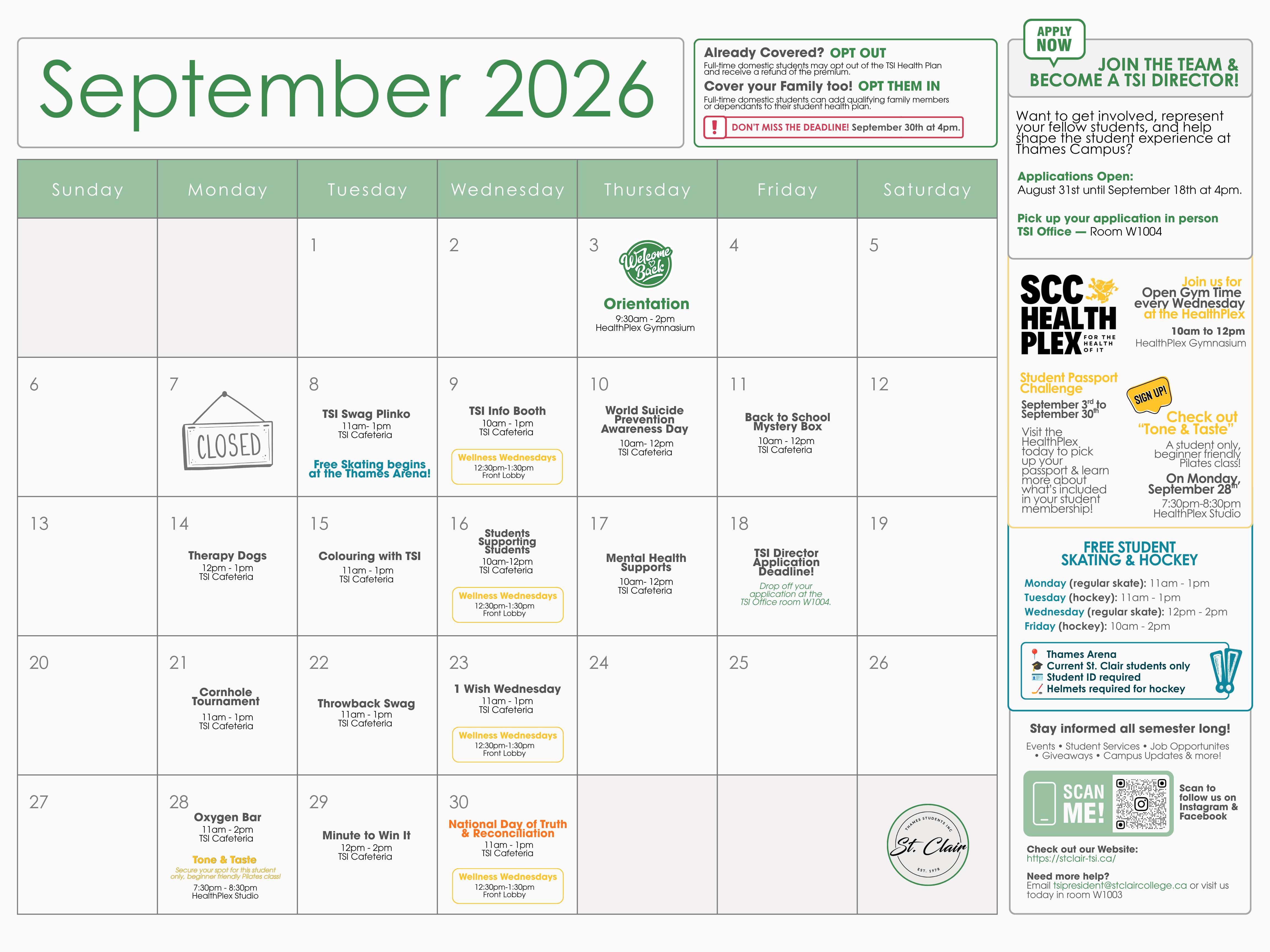 September calendar of events