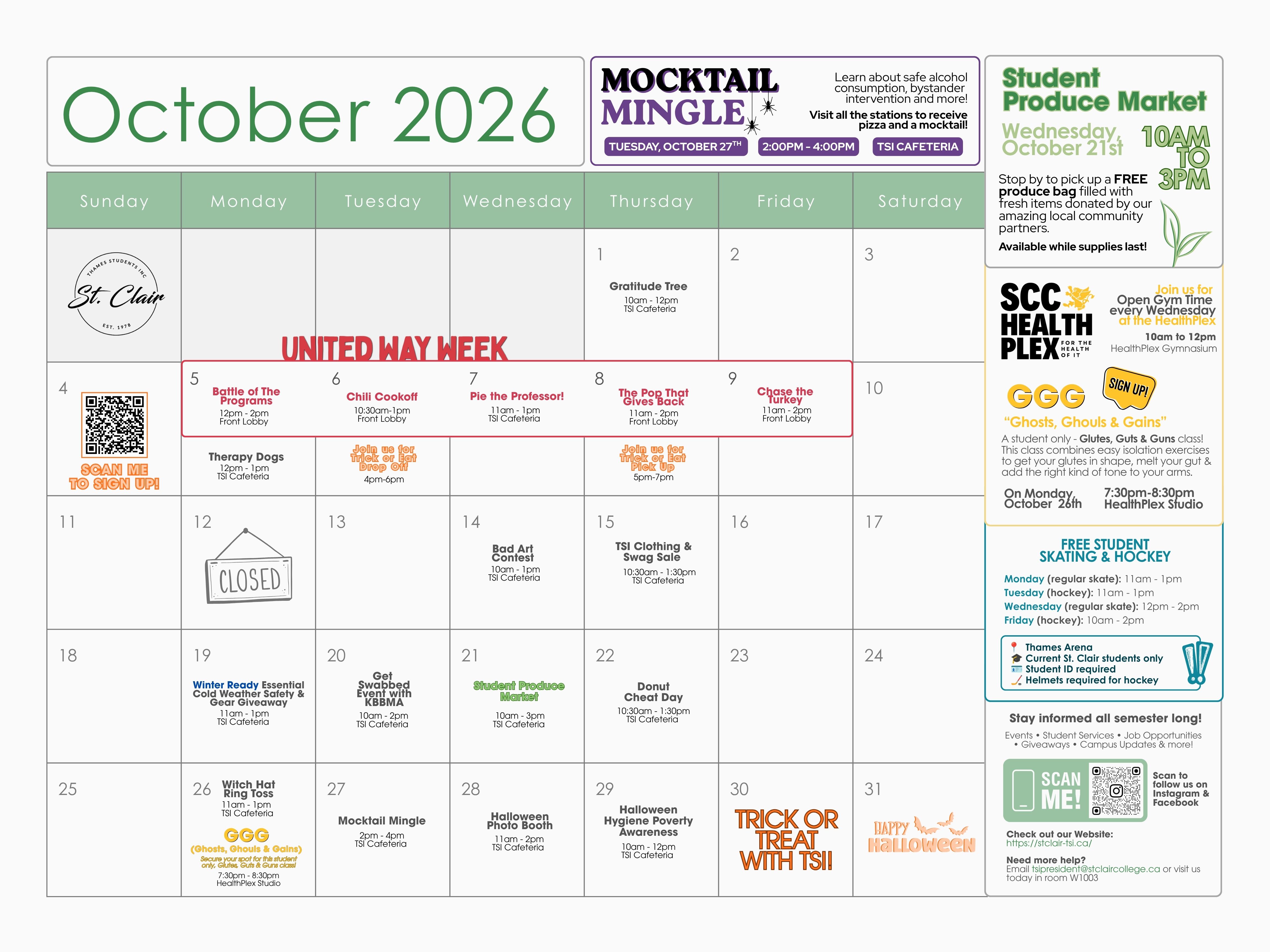 TSI October Events Calendar